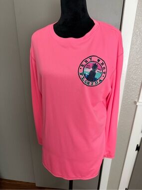 Pink Long-Sleeve Women’s Swim Shirt Key West flor